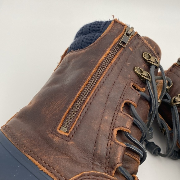 Sperry saltwater duck boots women 9M waterproof Dark Brown Navy rain snow casual - Picture 8 of 14